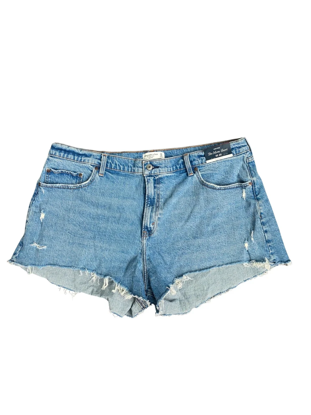 Abercrombie & Fitch Curve Love The Mom Short High Rise Distressed Denim 20